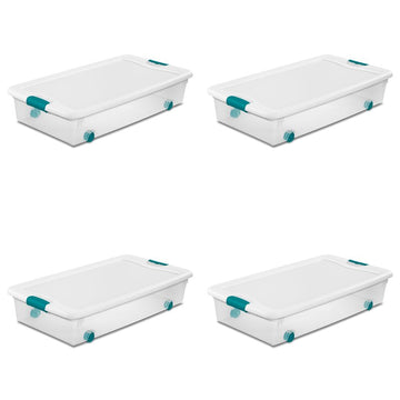 Beraw Wheeled Latching Plastic Underbed Storage Set (Set of 4)